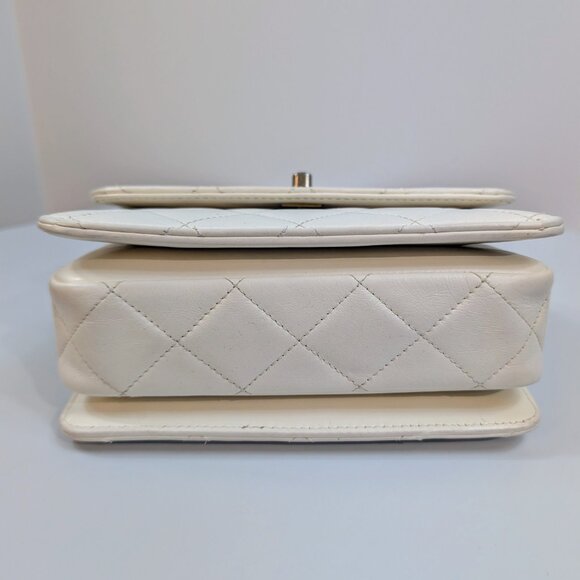 Chanel 19 White Lambskin Small Flap Bag with Pink/Blue Hardware - Picture 5 of 14